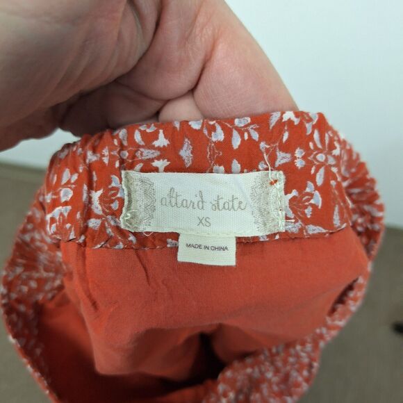 Altar’d State Mini Skirt Lightweight High Waisted Floral Orange Women's Size XS - Picture 5 of 11